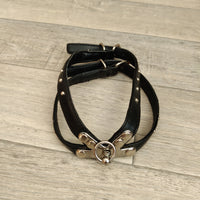 Black Leather Dog Puppy Studded Harness Neck 32-37cm Chest 32-37cm
