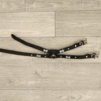 Black Leather Dog Puppy Bling Harness Diamante Crystal Neck 18-27cm Chest 26-34cm