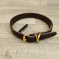Genuine Chestnut Leather Diamante Hearts Adjustable Dog Collar 25mm X 53-60cm Neck