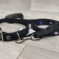 Dog Nylon Jewel Collar & Lead Set Comfy Handle 2.0x120cm + 2.0x42-50cm