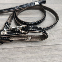 Hemmo & Co Pawgeous Black Lead & Collar Set Glitter Bone 12mm X 10-12"