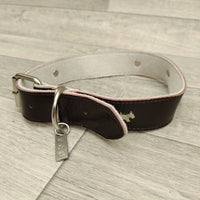 Poochie & Gabbana Designer Dog Diamante Leather Collar 40-51cm