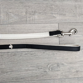 BBD Diamante Paw Lead, 3/4 x 48-inch, Black - BBD Pet Products