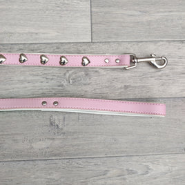 Macstar Love Heart Studs Pink Art Leather Leads