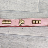 Pink Leather Studded Staffie Bull Terrier Dog Lead 31mm X 80cm