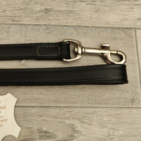 ITSC Black Real Leather Glitter Black Leather Dog Lead 102cm