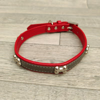 Rosewood Wag 'n' Walk Stylish Red Silver Dog Collar 40-52cm