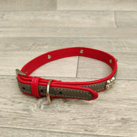 Rosewood Wag 'n' Walk Stylish Red Silver Dog Collar 40-52cm