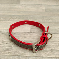 Rosewood Wag 'n' Walk Stylish Red Silver Dog Collar 40-52cm