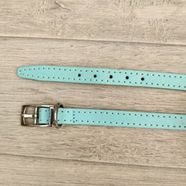 Leather Plain Collar 1/2" X 12" - 14" Blue British By Design