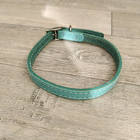 Leather Plain Collar 1/2" X 12" - 14" Blue British By Design