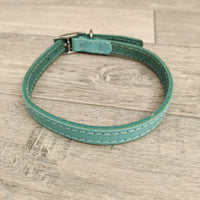 Leather Plain Collar 1/2" X 12" - 14" Blue British By Design