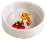 Trixie Ceramic Cartoon Hamster Bowl 90ml /ø 8cm, Cream