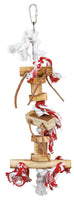 Trixie Toy With Rope And Leather Ribbon, Wood, Coloured 35cm