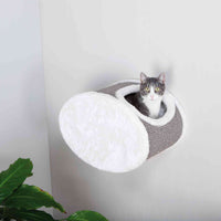 Trixie Cat Climbing Step, Cuddle Cave, Hammock For Wall Mounting, White/Grey