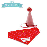 Ancol Pawty Its My Birthday Hat & Bandanna Pink