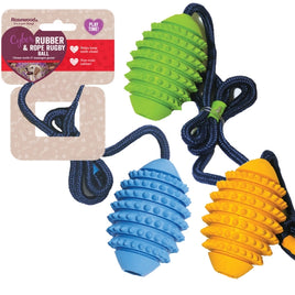 Rosewood Cyber Rubber Rugby Ball/rope Assorted Med