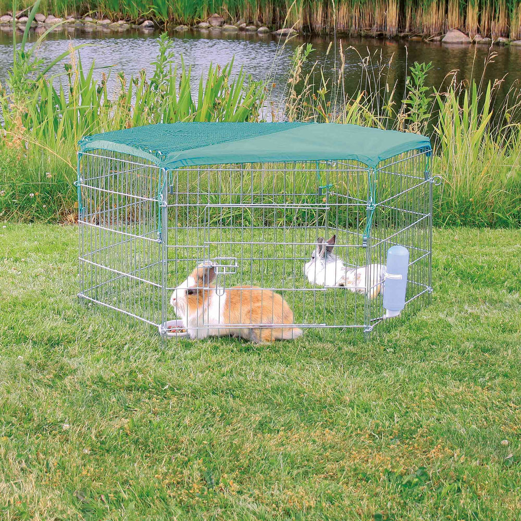 Trixie Natura Outdoor Galvanised Metal Small Animal Run 126 X 58cm ...