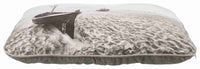 Trixie Suede Look Photo Print Beach Cushion, Grey Taupe