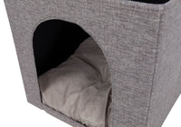 Trixie Cat Cuddly Cave Bed For Kallax Shelves, Grey, 33x33x37cm