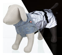 Trixie Lunas Raincoat, Reflective, Small 40cm, Silver Blue