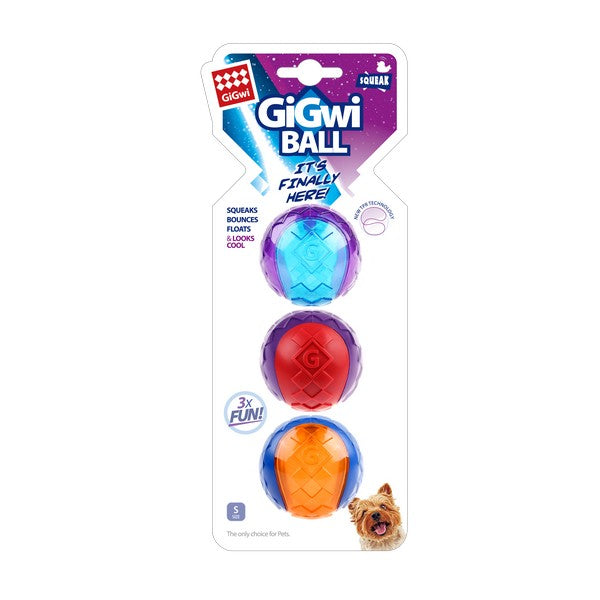 GIGwi Ball With Squeaker Small 3 Pack