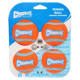 Chuckit Launcher Tennis Ball Medium 4pk 6.5cm