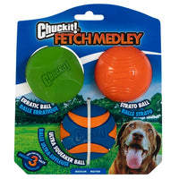 Chuckit Fetch Medley Assorted Medium 6.5cm 3 Pack