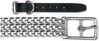 Ancol 3 Row Heavy Chain Choke Collar Black Leather