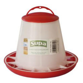 Supa Red And White Plastic Poultry Feeder