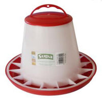 Supa Red And White Plastic Poultry Feeder