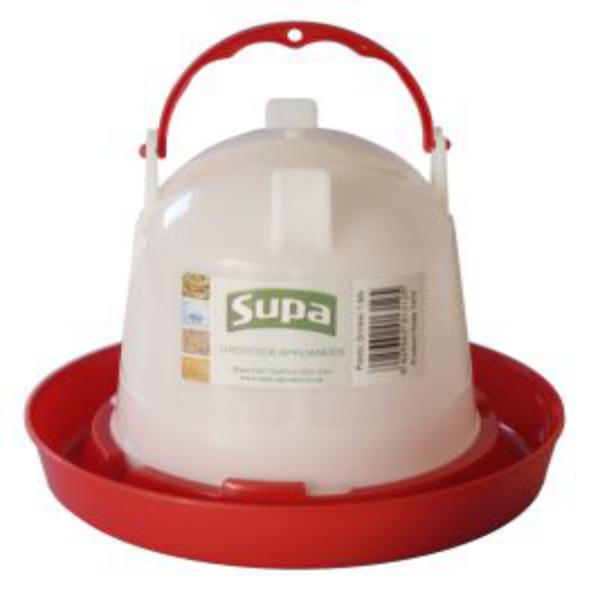Supa Red And White Plastic Poultry Drinker