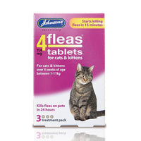 Johnsons 4Fleas Kitten Cat Tablets 3 Pack