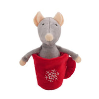 Cupid & Comet Mouse In A Teacup Christmas Toy For Cats