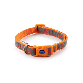 Ancol Fashion Collar Orange Reflective Bones Adjustable