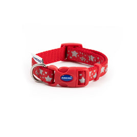 Ancol Fashion Collar Red Reflective Stars Adjustable