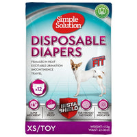 Simple Solution Disposable Dog Nappy Incontinence Travel Diaper (12s)