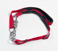 Genuine Half Check Collead Collar And Lead In One - Three Sizes - Red Or Black