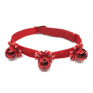 Ancol Red Christmas Cat Collar With Velvet Stripe Bows And Bells
