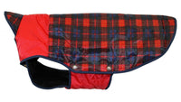 Red Tartan Padded Extra Wam Dog Coat Chest Protector 61cm (24") Dalmatian Golden Retriever