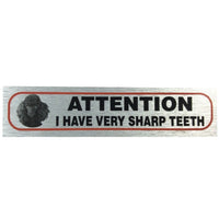 Metallic Style Dog Warning Stickers 17x4cm