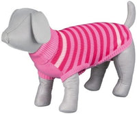 Trixie Barrie Pink Striped Dog Jumper Pullover XS: 30cm, Border Terrier