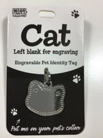 Wags & Whiskers Engravable Cat ID Tag Bag Charm Key Rings Lots Of Variations