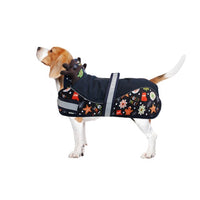 Animate Padded Christmas Holly Jolly Waterproof Dog Coat Navy