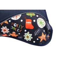 Animate Padded Christmas Holly Jolly Waterproof Dog Coat Navy