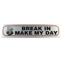 Metallic Style Dog Warning Stickers 17x4cm