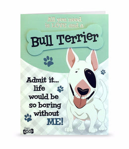 Dog Greeting Birthday Card Bull Terrier