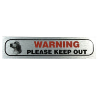 Metallic Style Dog Warning Stickers 17x4cm