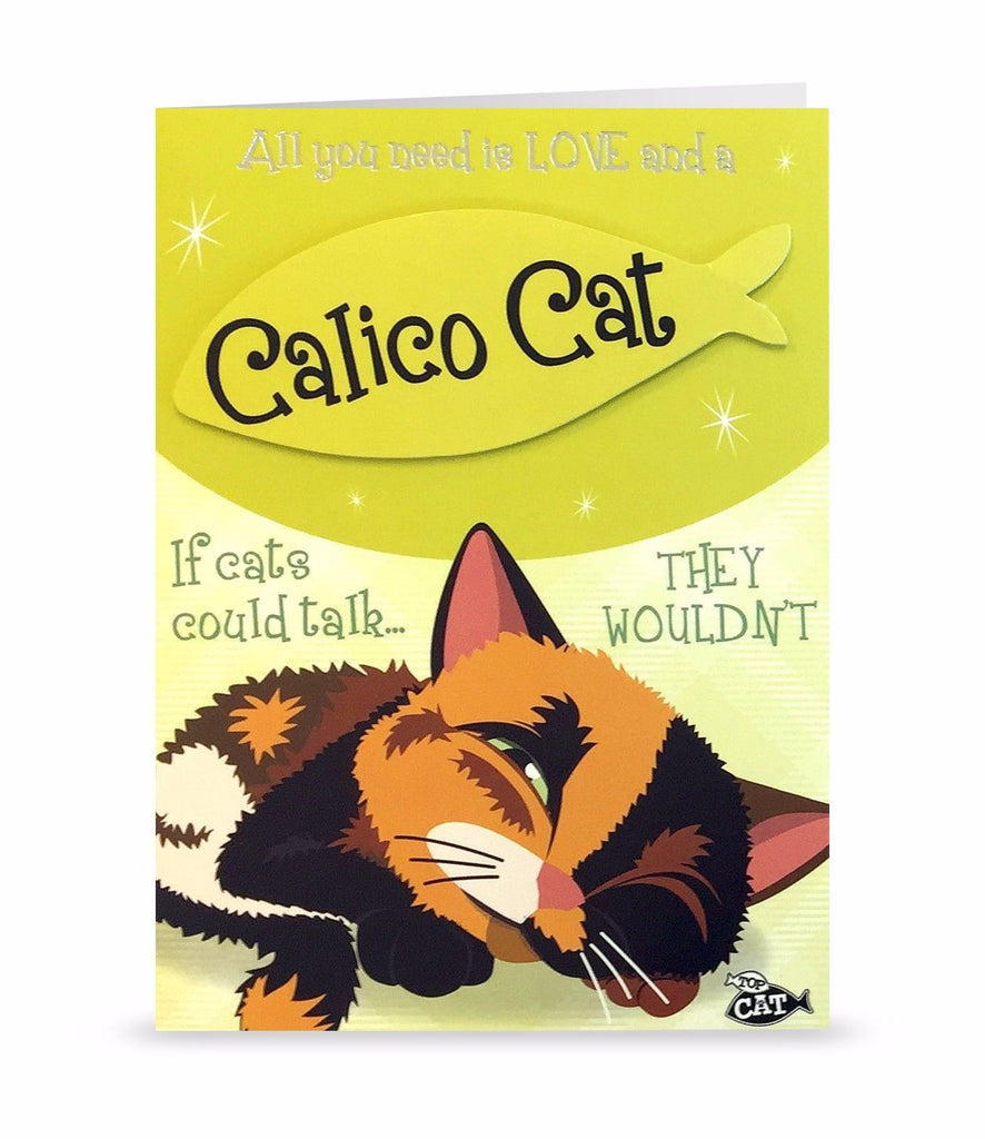 Cat Greeting Birthday Card Calico Tortoiseshell Cat 48