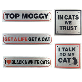 Cat Lovers Metallic Style Car Bumper Stickers